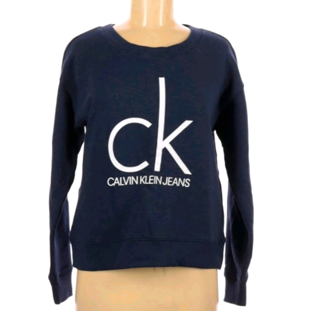 Navy Blue Calvin Klein Sweatshirt - Size Small